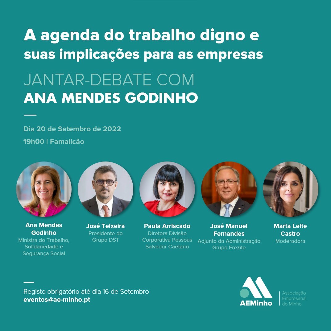 Jantar-Debate com a Ministra do Trabalho, Solidariedade e Segurança Social: Ana Mendes Godinho