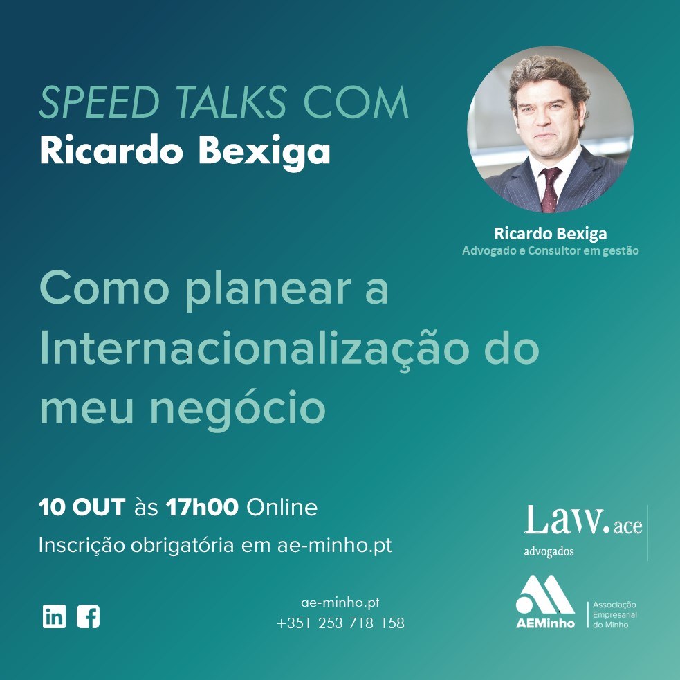 Speed Talks com Law Ace - Como planear a internacionalização do meu negócio