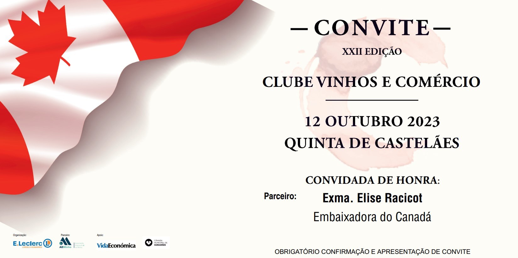 XXII Edição Clube de Vinhos e Comércio | Potencialidades no Mercado do Canadá