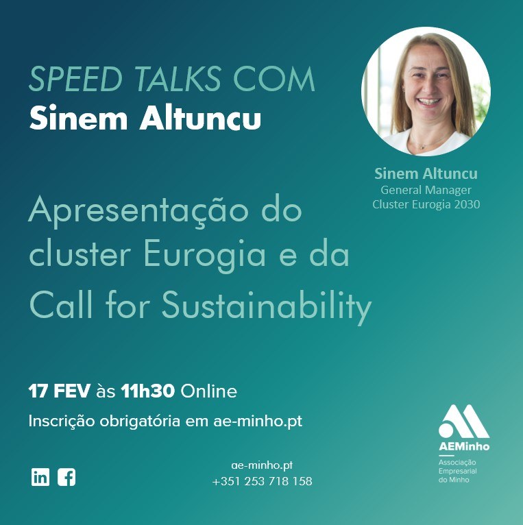 Speed Talks com Sinem Altuncu | Apresentação do Cluster Eurogia e da Call for Sustainability