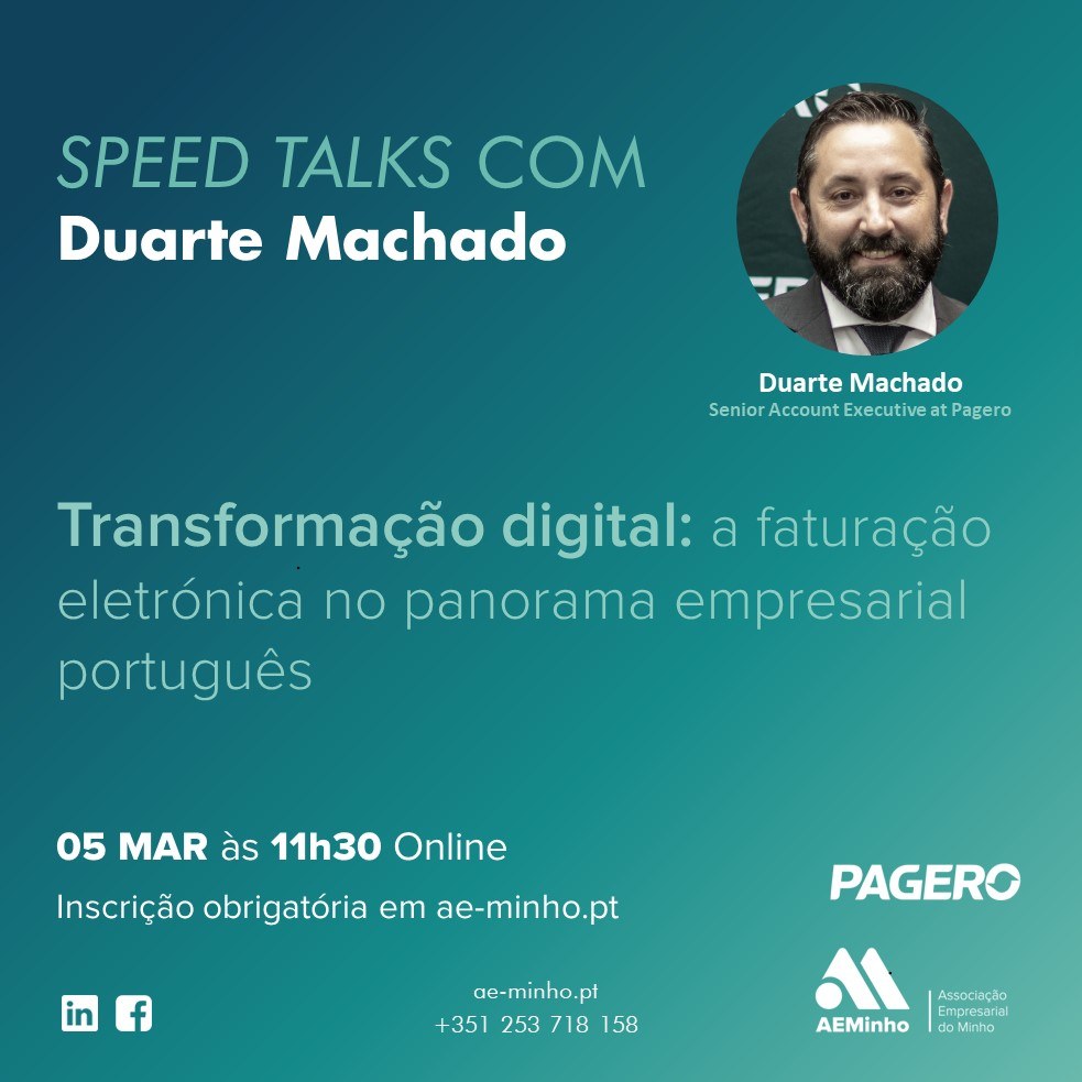 Speed Talks com Pagero | Transformação digital: a faturação eletrónica no panorama empresarial português
