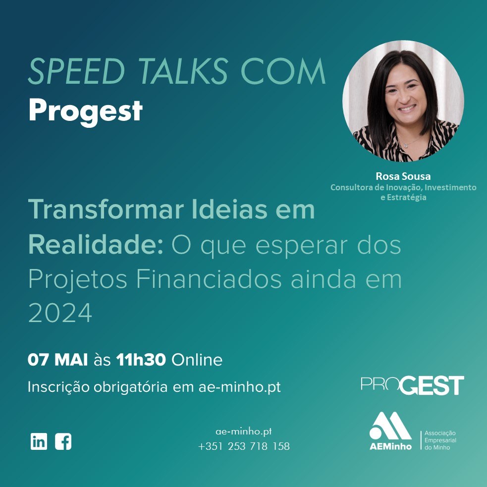 Speed Talks com Progest | Transformar Ideias em Realidade: O que esperar dos Projetos Financiados ainda em 2024