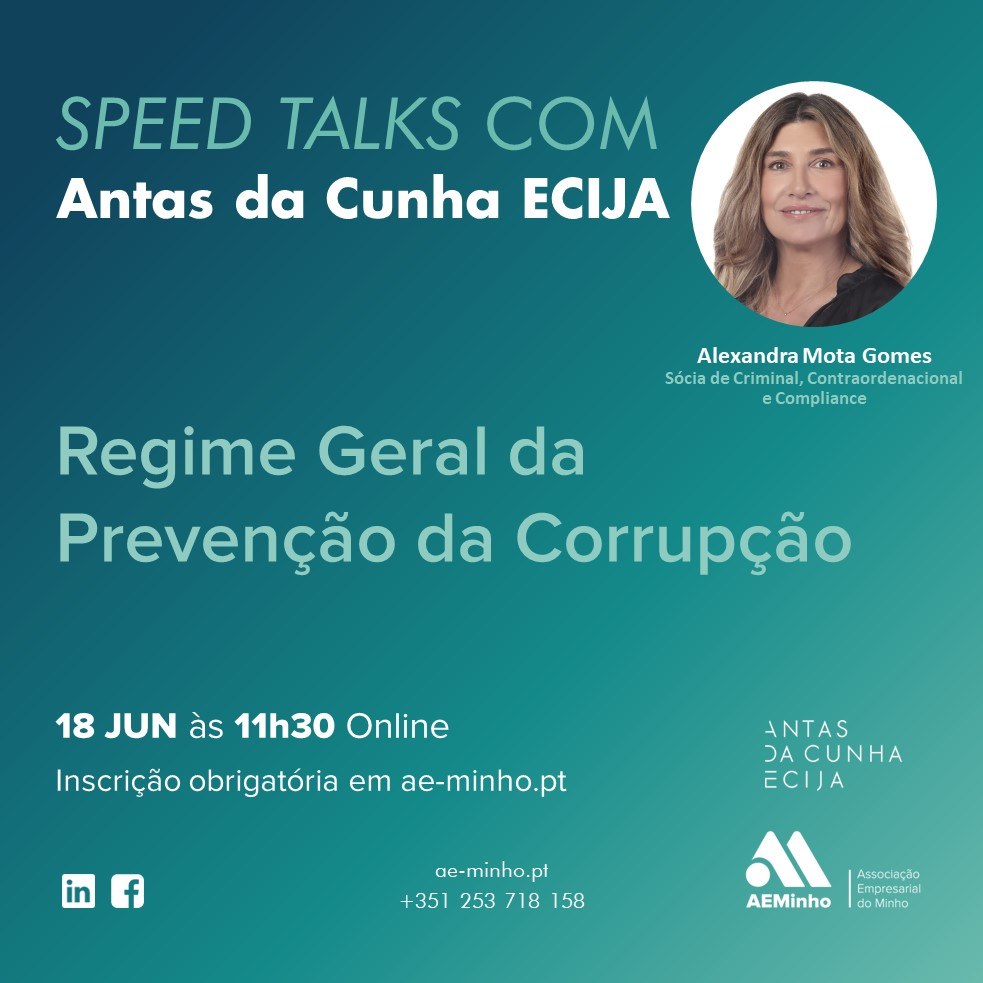 Speed Talks com Antas da Cunha | Regime Geral da Prevenção da Corrupção