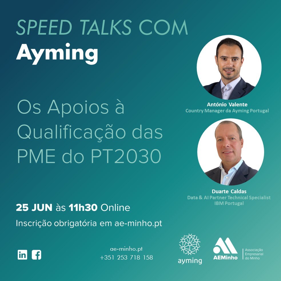 Speed Talks com Ayming | Os Apoios &agrave; Qualificação das PME do PT2030