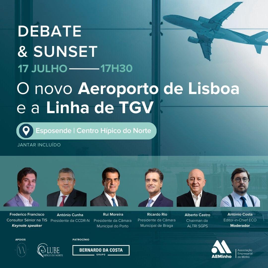 Debate & Sunset | O novo aeroporto de Lisboa e a linha TGV