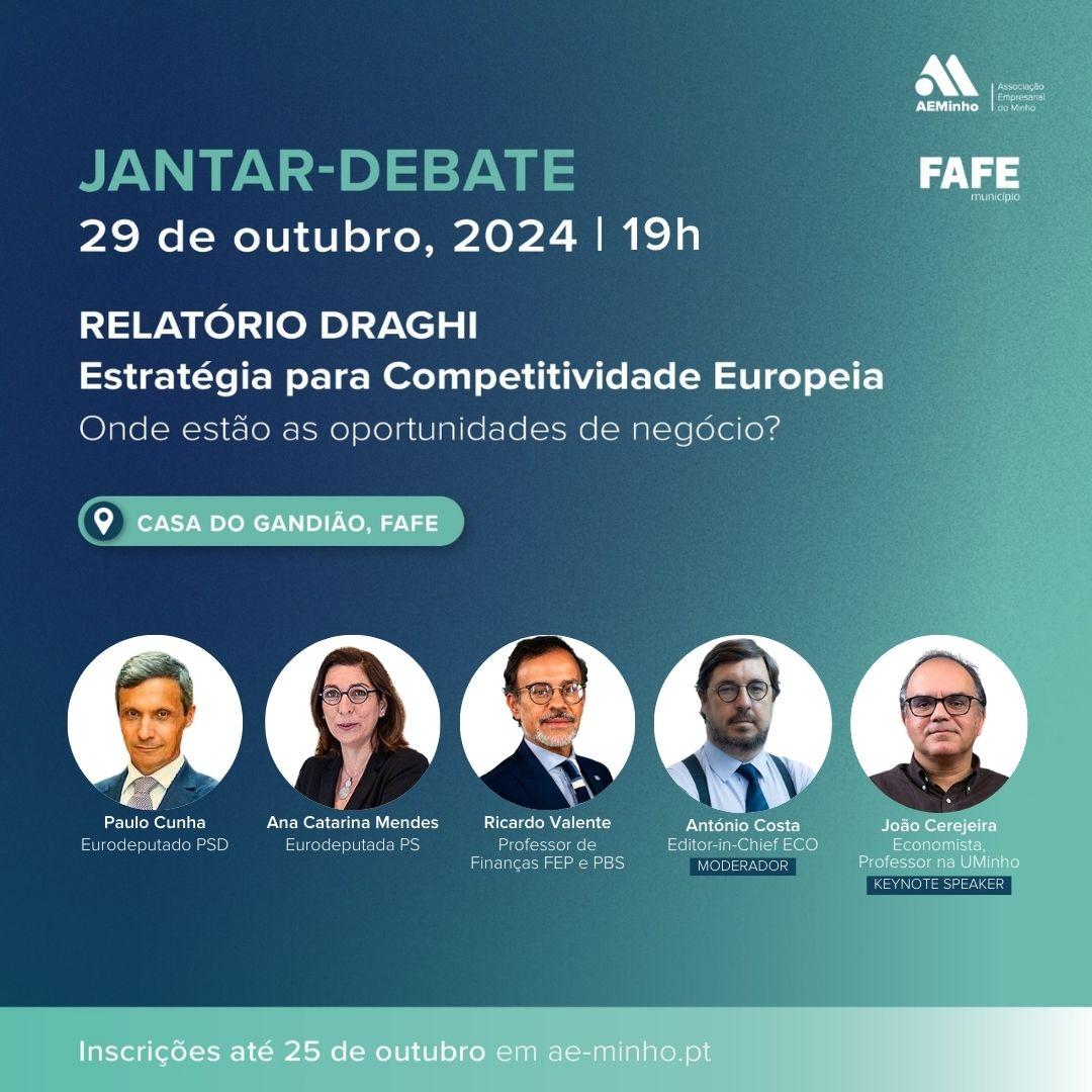 Jantar-Debate | Relatório Draghi - Estratégia para Competitividade Europeia