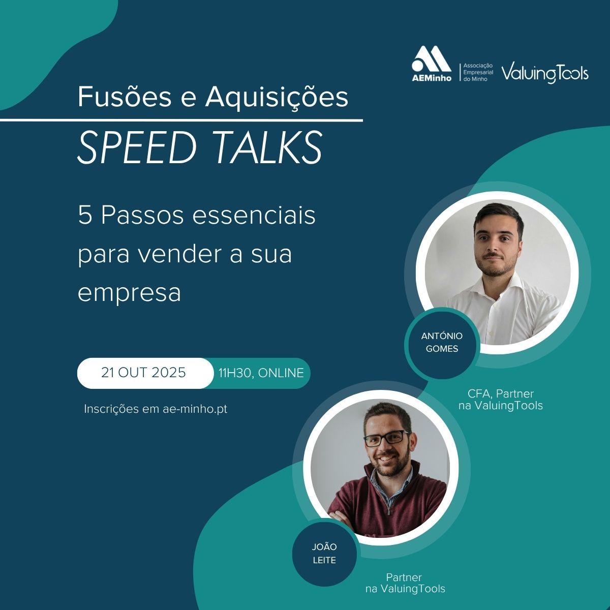Speed Talks com ValuingTools | 5 Passos essenciais para vender a sua empresa